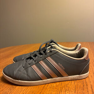 Adidas Neo Advantage VS Grey Rose Gold Copper Stripes Sneakers Women’s‎ 7.5